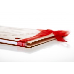Libro de Firmas de Madera Love para Bodas - Diseño Artesanal Color Lazo  Rojo Formato A5 ¿Lazo o goma? Goma Color Goma Rojo