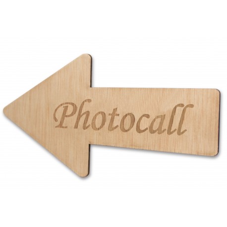 flecha de madera Photocall para boda