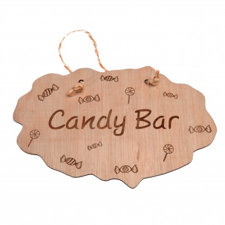 cartel de madera candy bar
